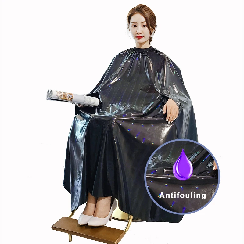 Waterproof Coating Dyeing Hair Capes Salon Hairdressing Cape Antifouling Hairstyling Customer Apron Glossy Cloth Gown 1737