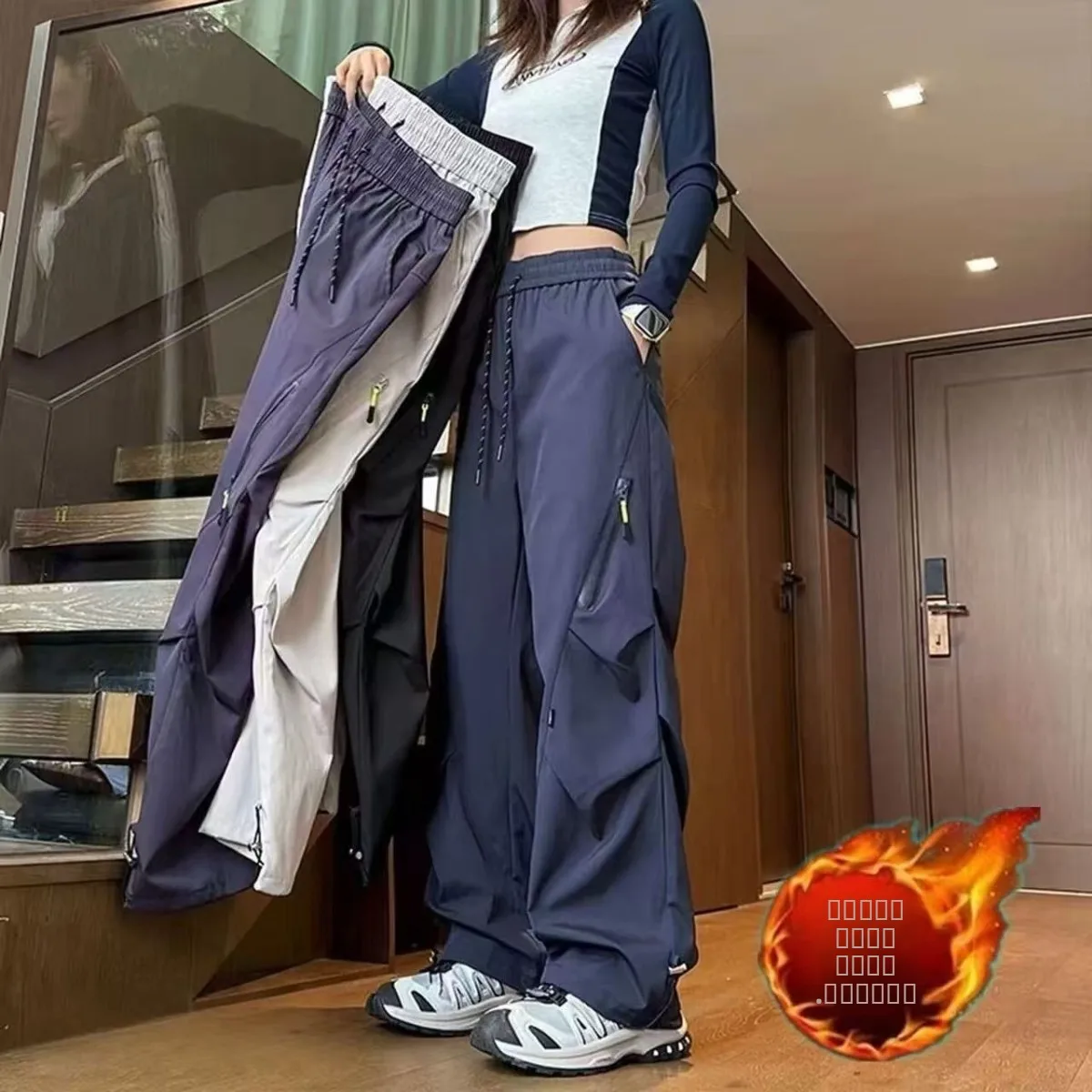 

Heavy-Du Fce Lined Cargo Pants Casual Workwear for Men And Women Waterproof Autumn Winter New Sle American Sle