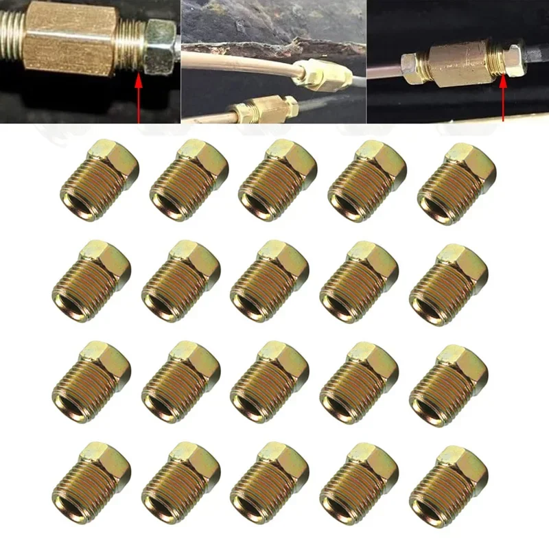 20Pcs Car Brake Line Fitting Nuts Set For 3/16\