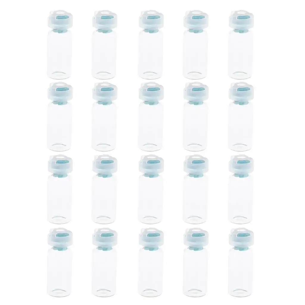 20-гранные прозрачные стеклянные флаконы с пластиковой крышкой для эфирных масел, ароматизаторов,