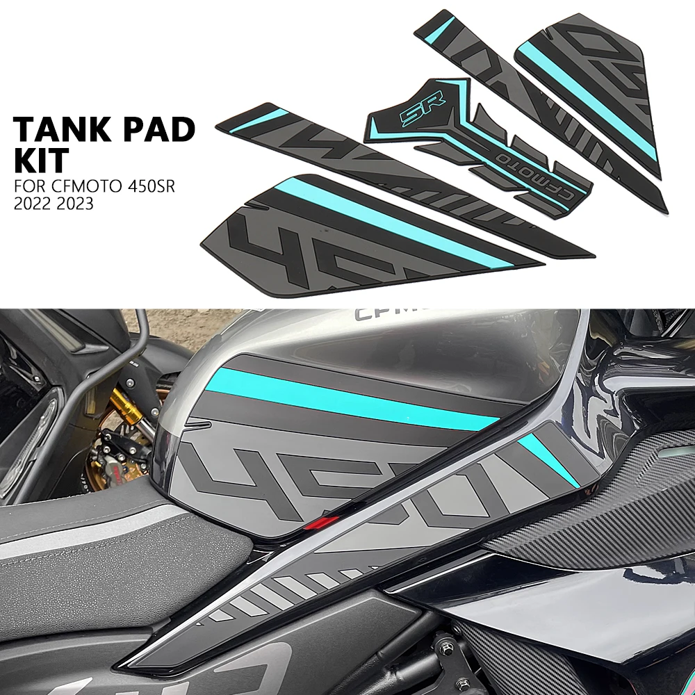 

Cyan blue/Red Motorcycle Accessories Tank Pad Protection Stickers For CFMOTO 450SR 450 SR 450sr 450 sr 2022 2023