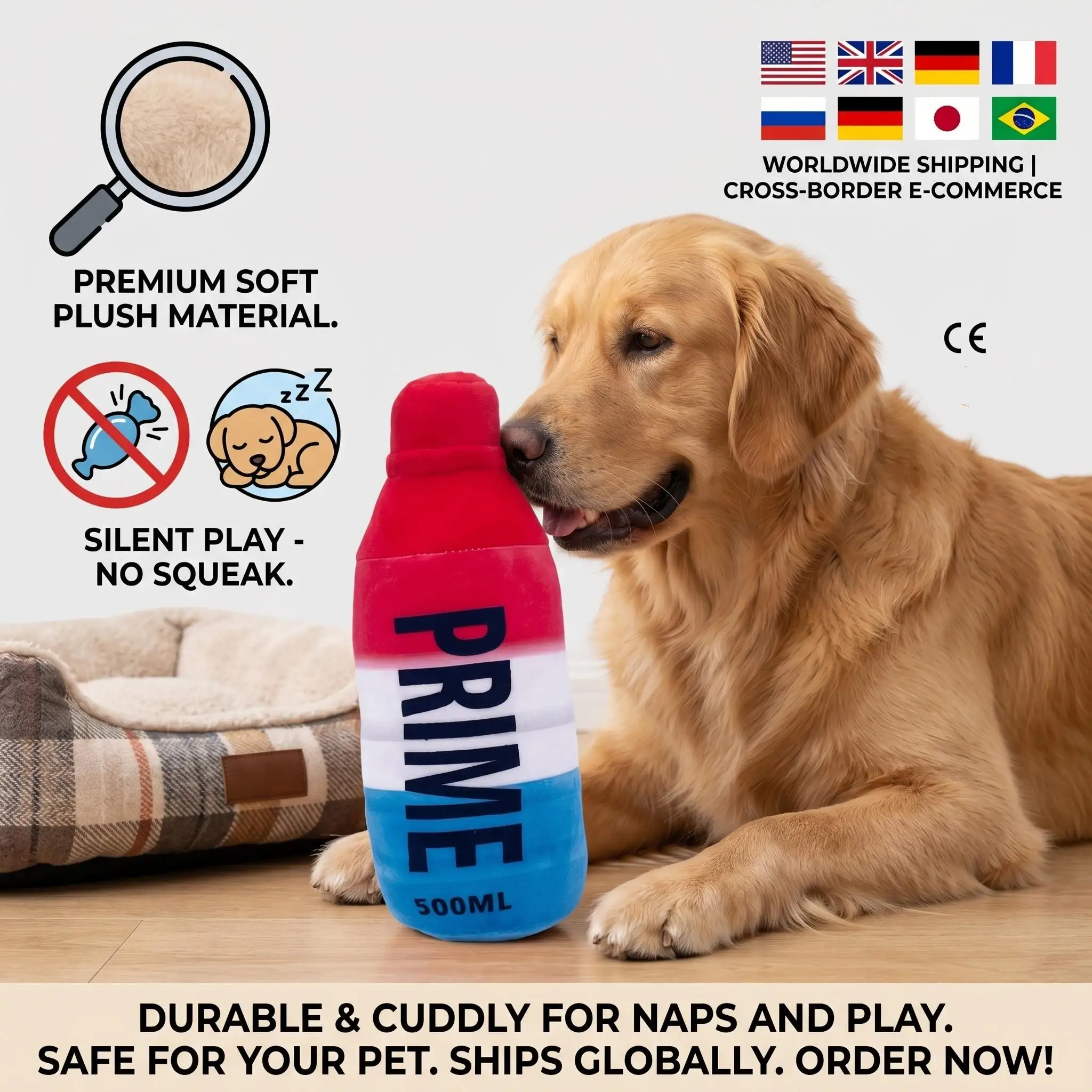 30cm Plush Toy - Perfect for chewing dogs! Soft and durable pet toy that helps clean teeth and promotes interaction.