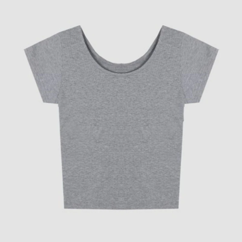 2026 여름 여성용 O넥 티셔츠 슬림 핏 반팔 티셔츠 여성용 편안한 부드러운 얇은 티셔츠 단색 심플 다용도 탑