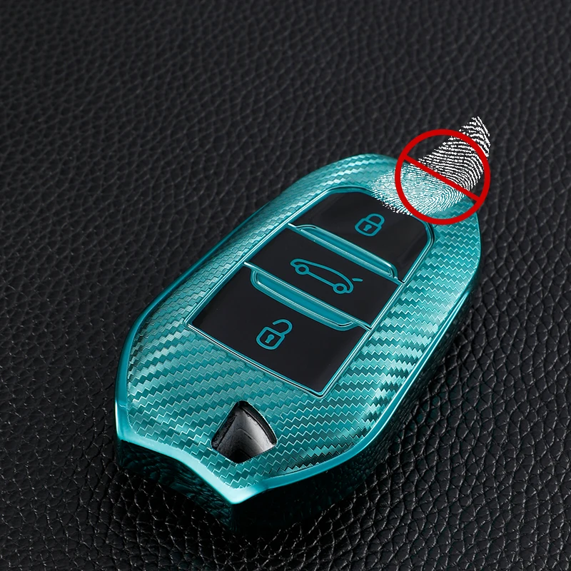 Z włókna węglowego TPU samochodów inteligentne etui na klucz pokrywa dla Peugeot 308 3008 508 5008 408 4008 208 301 407 dla Citroen C4 C6 C3-XR Picasso DS