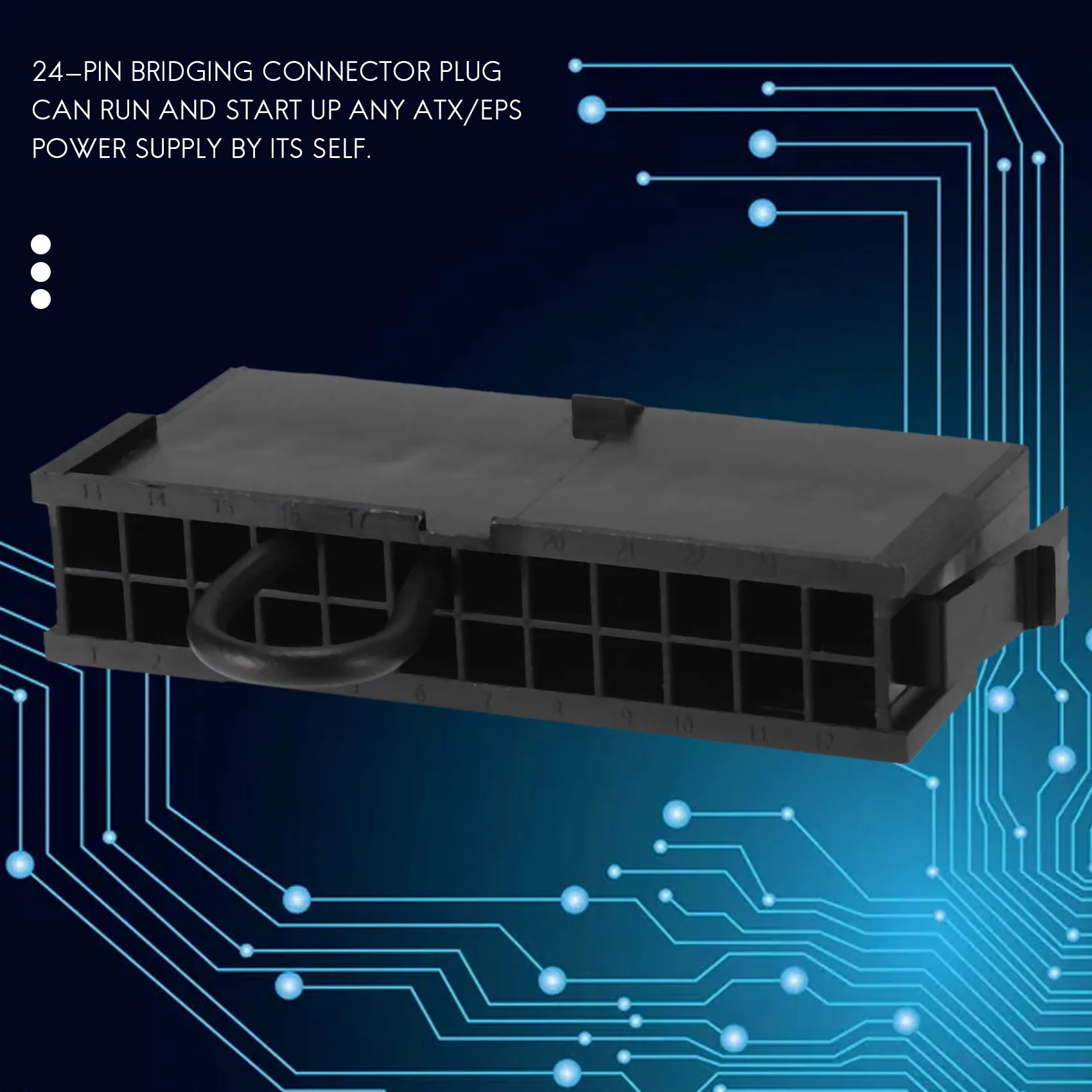 ATX أداة جسر وصلة تزويد الطاقة ، مشغل اختبار PSU ، موصول باللوحة الأم ، 4-Pin