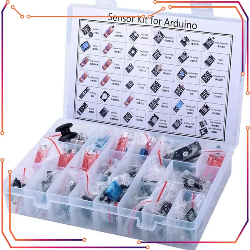 

MICROBOT 37 Sensor Assortment Kit 37 Sensor Starter Kit for Arduino Raspberry pi 37 In 1 Robot Projects Starter Kit