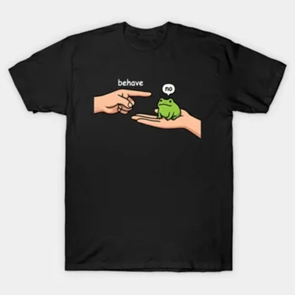 Behave No Frog Dishonest Meme T-shirt For Men Women 100% Cotton T Shirts Short Sleeve Tops J181