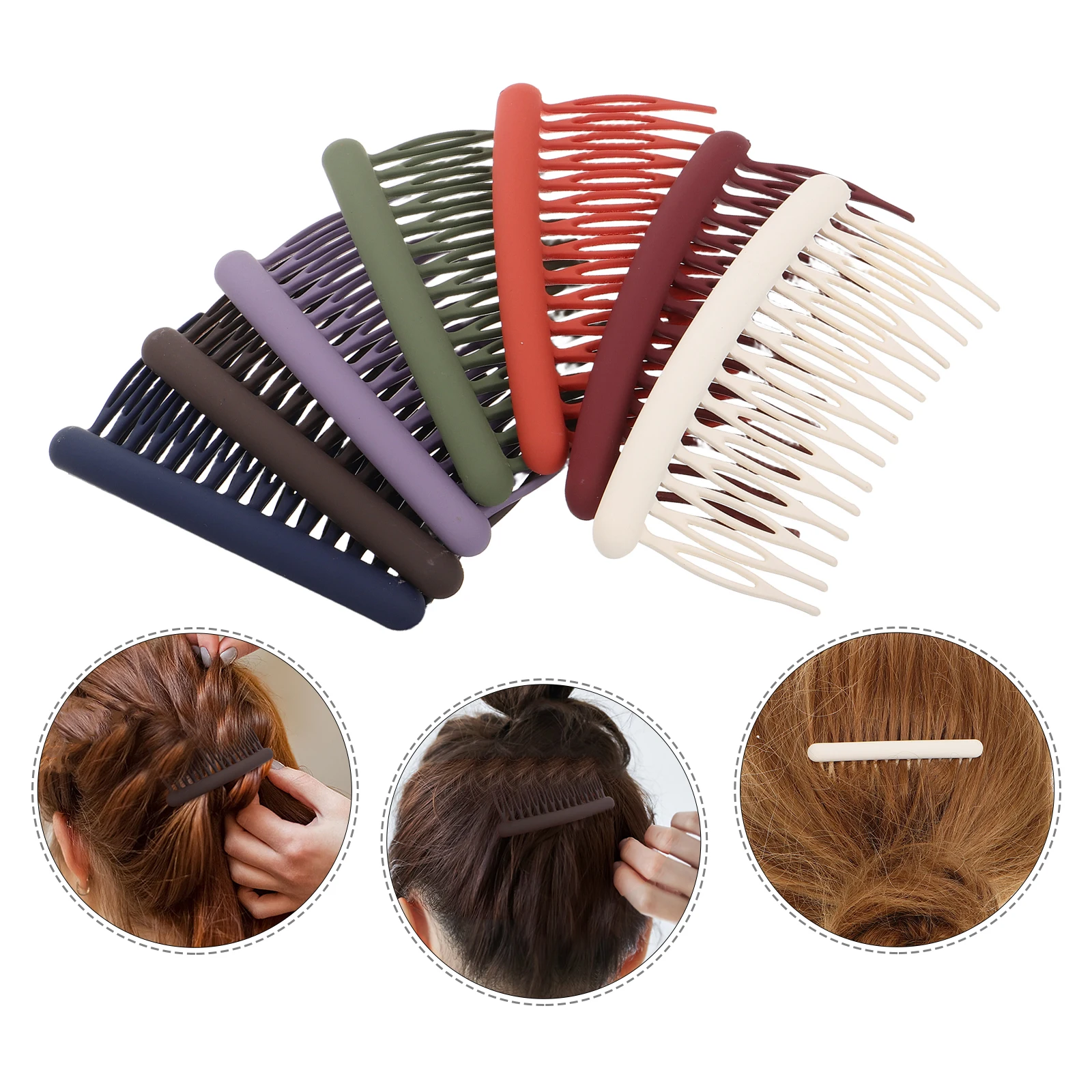 

8 Pcs Comb Frosted Hair French 7 Teeth Twist Combs Side Simple Bangs Hairstyle Hairpin Headband Decorative Fine for
