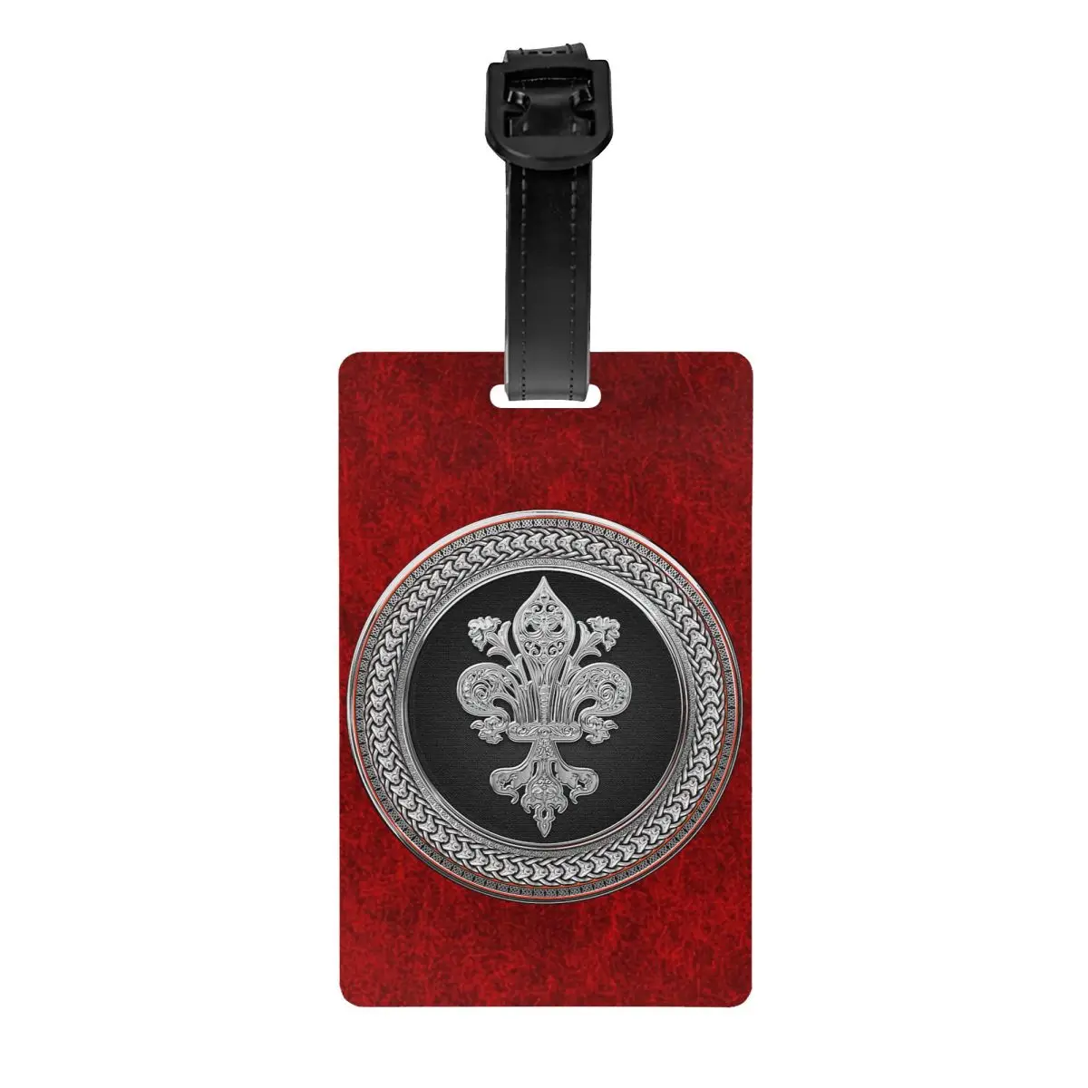 

Silver Filigree Fleur De Lis Luggage Tags Custom Fleur-De-Lys Lily Flower Baggage Tags Privacy Cover Name ID Card