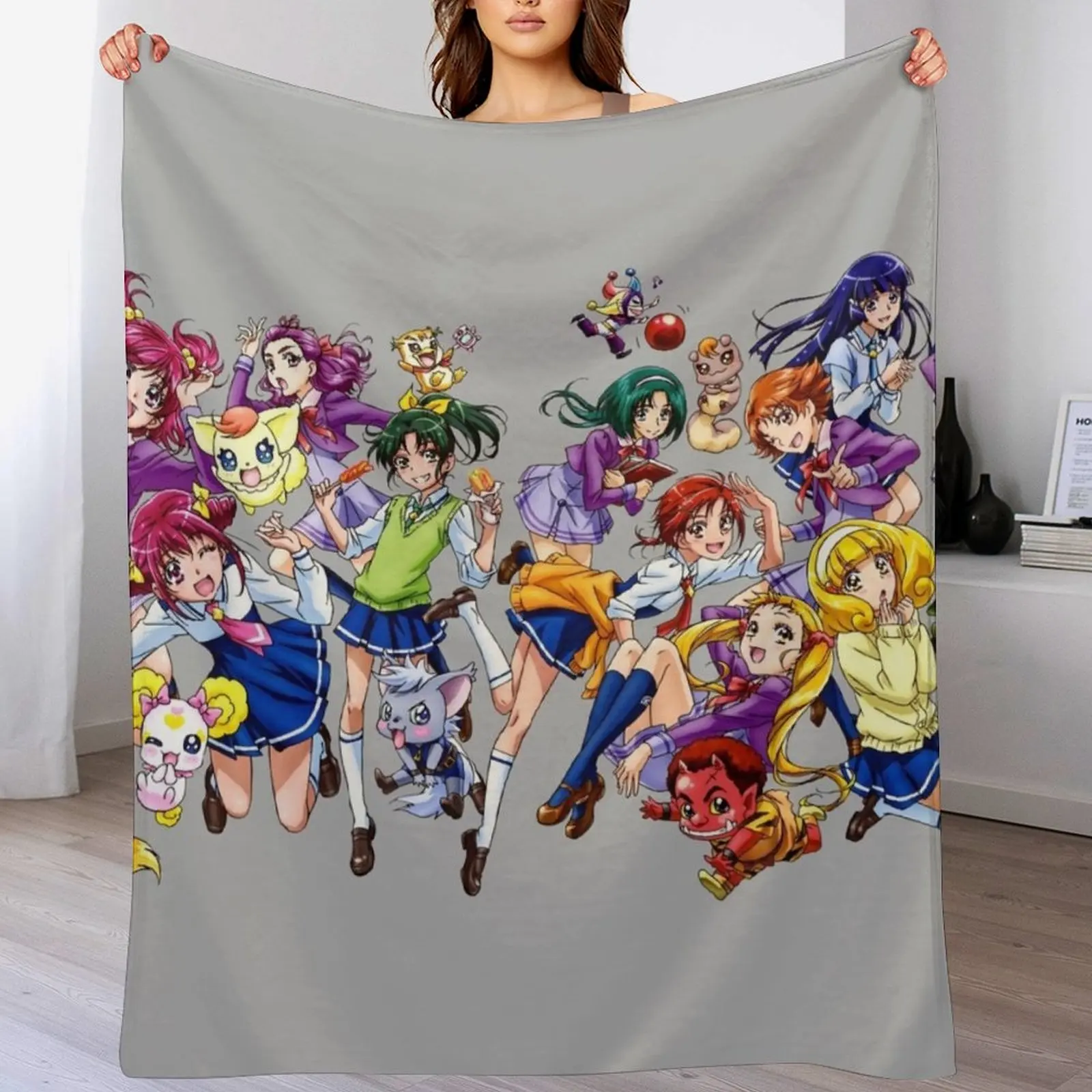 

Pretty Cure All Stars Reika Aoki Miyuki Hoshizora Toei Animation Throw Blanket Winter beds Thin Flannel Fabric Blankets