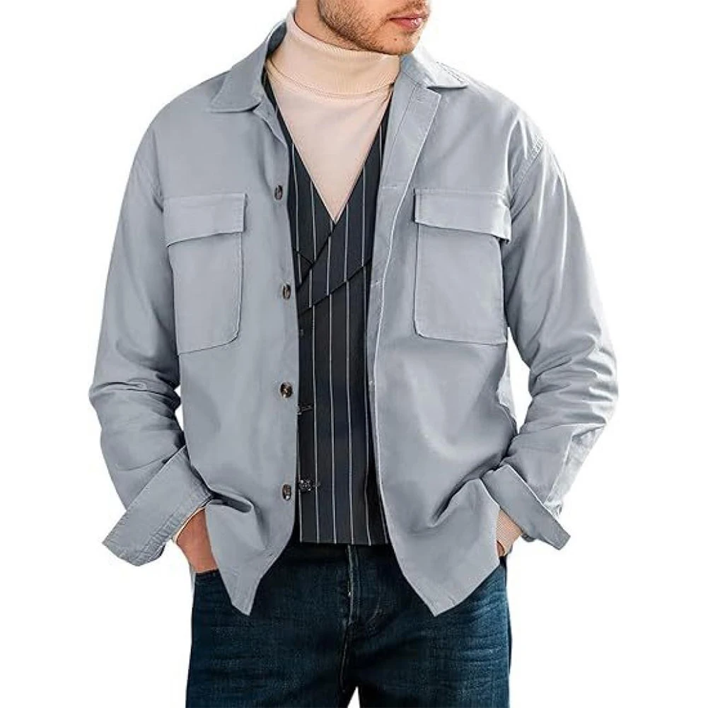 

For Parties For Casual Outings Mens Button Down Coat Daily Activities Casual Parties Casual Shirt Brand New Condition