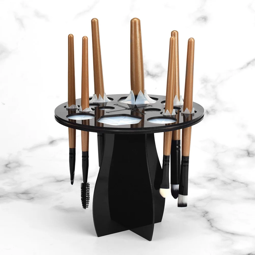 

1Pcs Makeup Brush Drying Rack 14 Holes Black Holder Organizer Stand for Brush Storage Professional Use