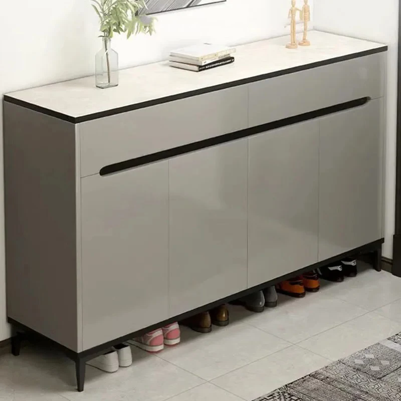 خزائن الأحذية الخشبية العالمية عمودي بسيط مزدوج الباب خزائن الأحذية الرخيصة تخزين الحد الأدنى ديكورات غرفة Archivadores