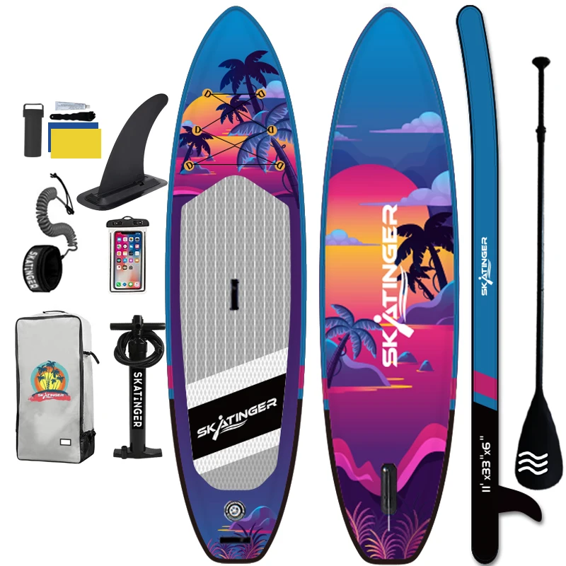 Skatinger Double Layer Inflatable Surf Board Soft Top Surfboard With Manufacturer