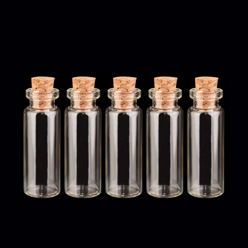 10 Pieces 2ML 11x35mm Transparent Glass Bottle with Cork Stopper Empty Spice Jar Scientific Experiment Handicraft Drift Bottle