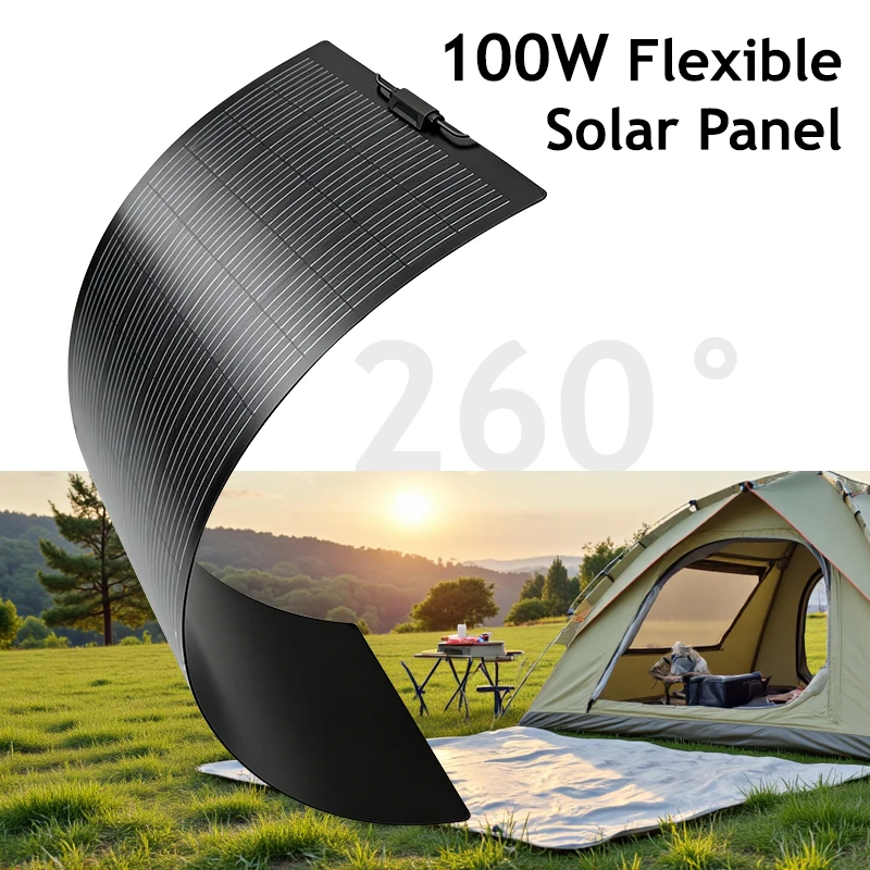 ETFE Flexibles 100W 200W 300W 400W Solarmodul-Set Hocheffizientes Monokristallines für 18V Batterieladegerät Netzunabhängige Stromversorgung Camping