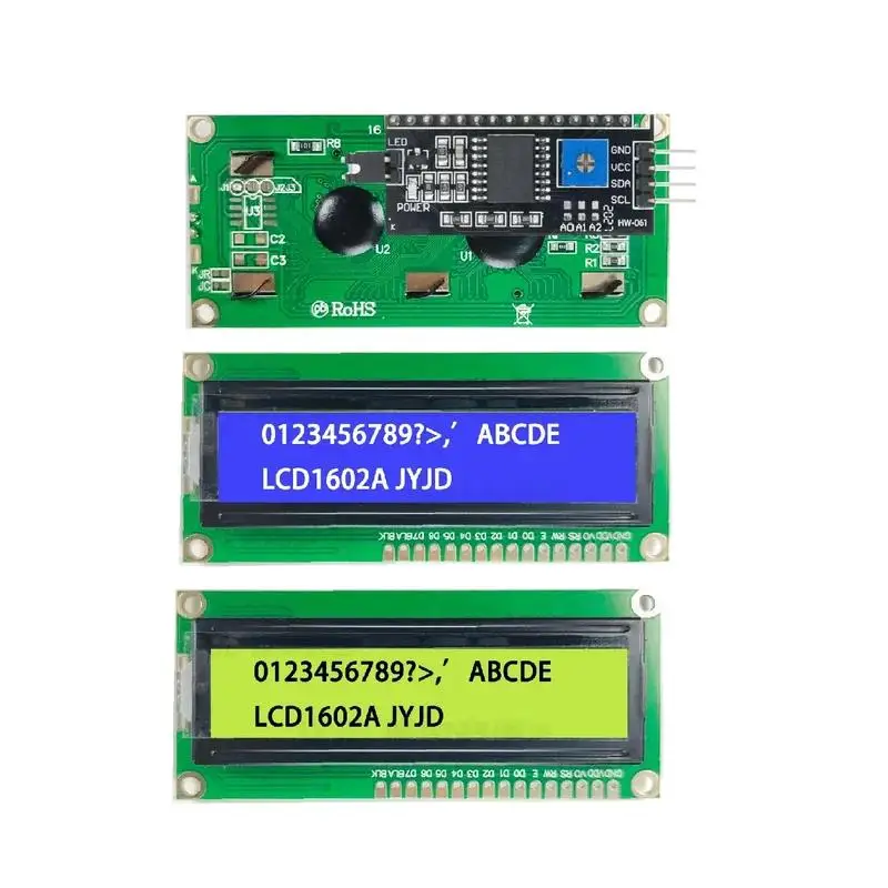 

LCD1602+I2C 1602 16x2 1602A Blue/Green screen HD44780 Character LCD /w IIC/I2C Serial Interface Adapter Module For Arduino