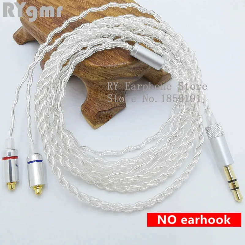 RY-c11 1.2m Cavo di ricambio fai da te 3.5mm Argento placcato Filo aggiornato Cavo a 4 fili per la riparazione FAI DA TE HIFI mmcx cavo auricolare