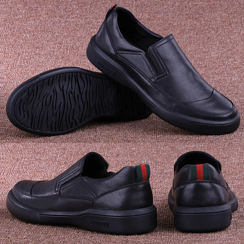 Vintage Men\'s Genuine Leather Shoes Breathable Soft Bottom Casual Shoes Spring Summer Male Designer Loafers Rt2107