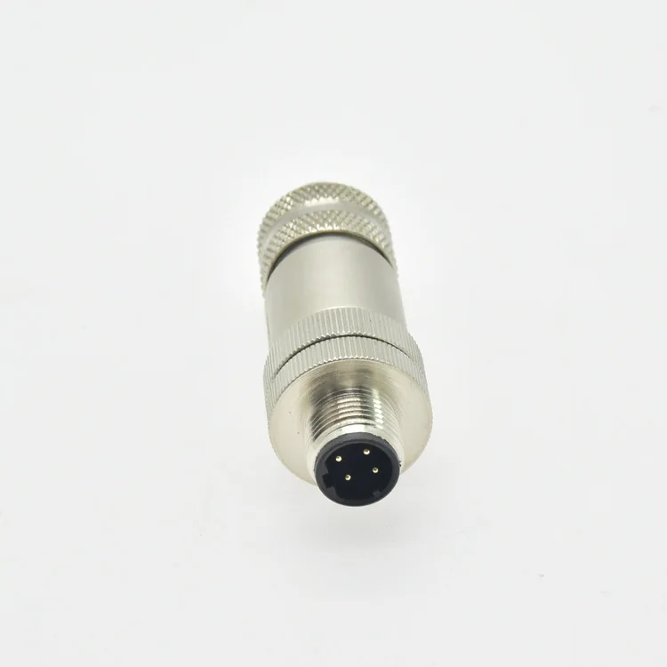 M12-4P male D-code all metal waterproof connector with shielded aviation plug M12 Electronic Accessories & Supplies