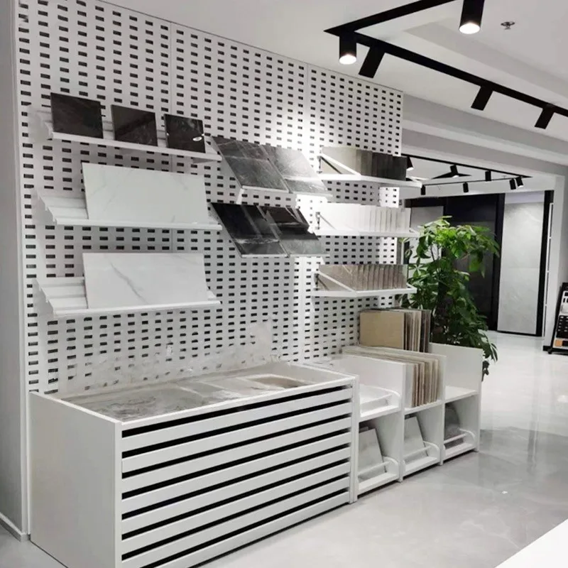 Modern Designer Tile Wood Sample Display Rack Drawer Multifunctional Technical Walls Showroom Exhibition Cabinets