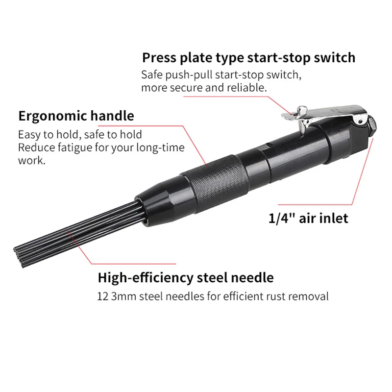 Air Deburring Tool Slag Removing Tool Needle Slag Cleaner Air Pneumatic Rust Corrosion Slag Remove Deburring Cleaning Tool