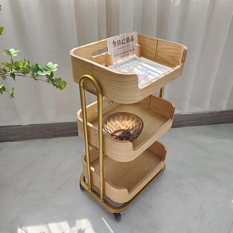 

Nordic Beauty Center Rolling Cart Specific Drawers Solid Wood Storage Salon Trolley Utility Salon Furniture Kosmetik Wagen