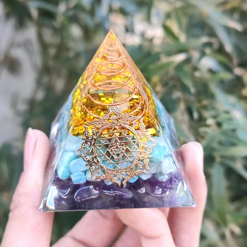 Pyramid Crystal Gravel Epoxy Resin Home Desktop Handmade Ornament Gift