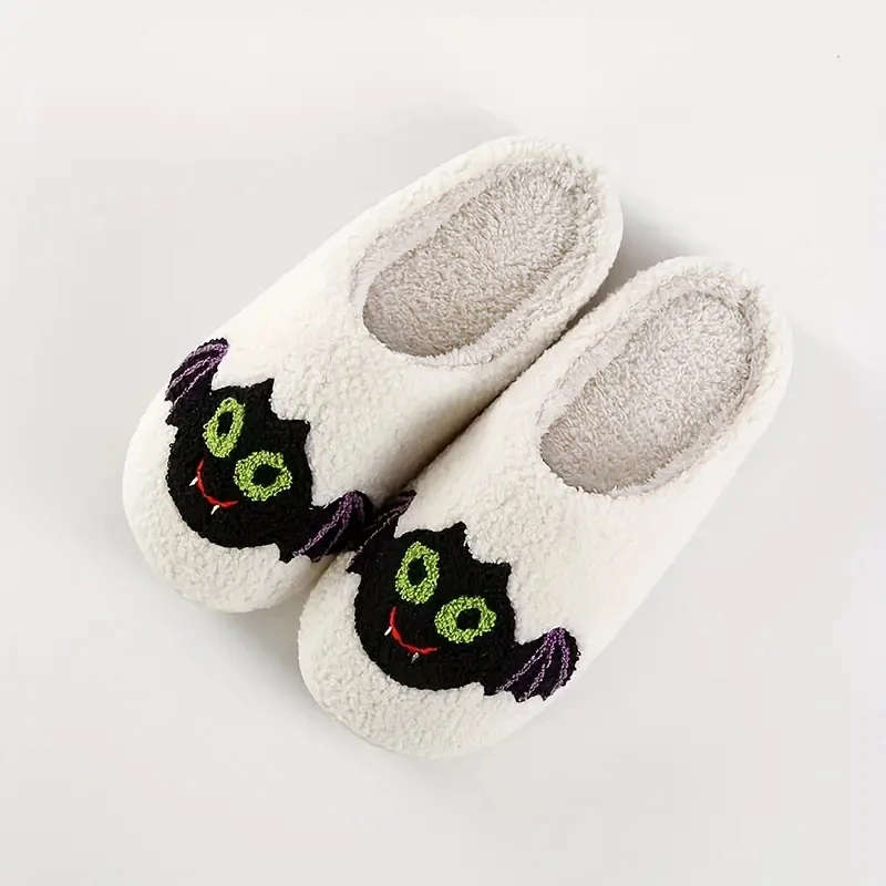 Ladies' Slippers, Halloween Cartoon Ghost Pattern Slippers, Cute and Personalized Home Slippers, Home Slippers