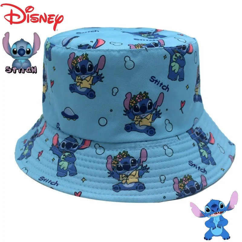 

Disney Stitch men's and women's new cute creative anime cartoon print pattern casual and versatile outdoor sunshade bucket hat