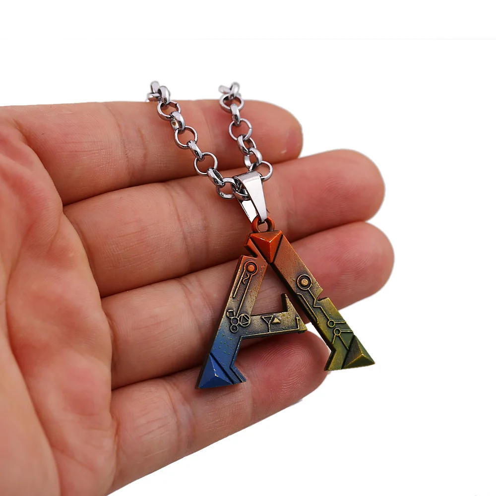 ARK Survival Evolved Pendant Necklace Colorful Letter Choker Statement Necklace Chaveiro Car Keychains Souvenir Game Jewelry