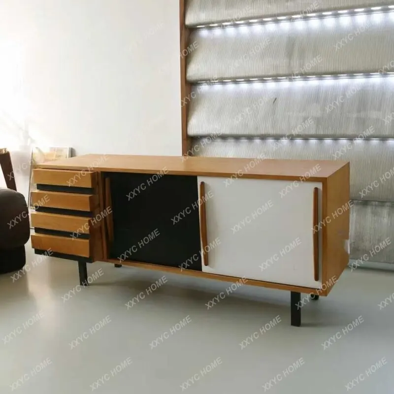 

FF simple dining side, storage cabinet, light luxury walnut veneer storage, storage cabinet