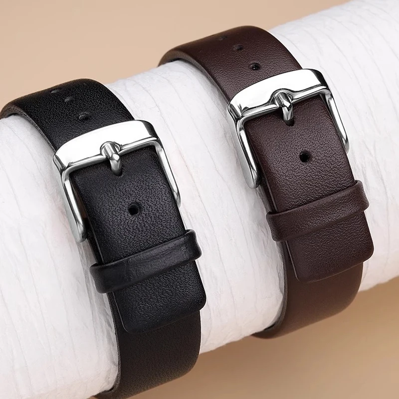 For German Blue stainless steel strap LANZOOM Black Knight mosel13 mosel14 genuine leather watch strap men wristband 20mm