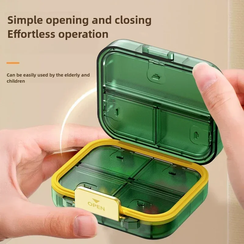 7 شبكات صندوق حبوب منظم دواء مزدوج الطبقات في الهواء الطلق المنزل علبة حبوب منع الحمل المحمولة البلاستيك الصغير تخزين حبوب منع الحمل حامل فيتامين