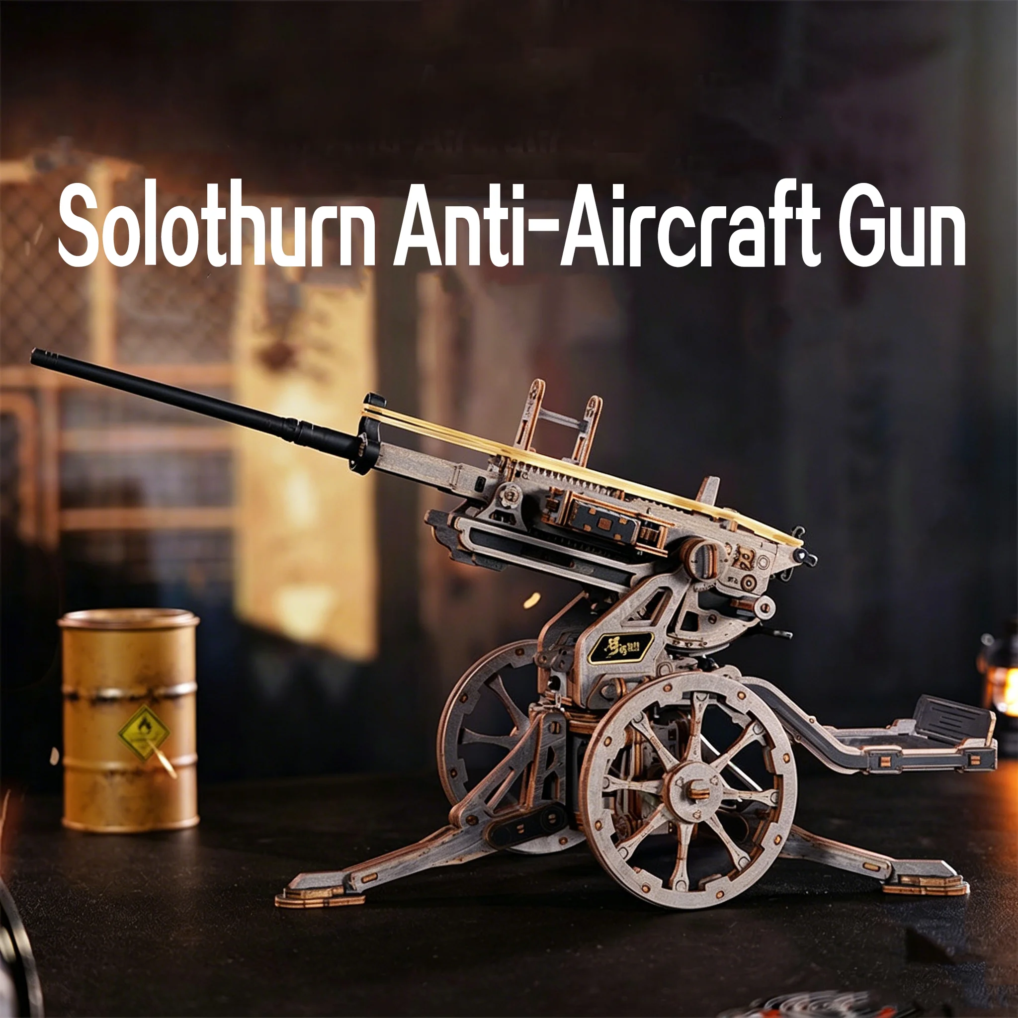 

Solothurn Anti-Aircraft Gun, Wooden Model Kit, 3D Puzzle, Mechanical Model, Steampunk Decoration, Boy's Birthday Gift