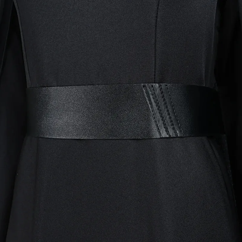 Black Rey Cosplay Adult Costume Full Set with Cloak and Dress Pants Wars Halloween Party Costumes for Woman eo]5