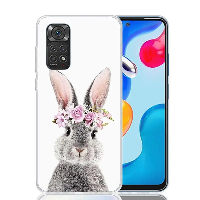 Casing ponsel bayi kelinci lucu, untuk Xiaomi Redmi Note 14 13 12S 12 11S 11T 11E Pro Plus 10S 10 Seni disesuaikan Coque Capa Note