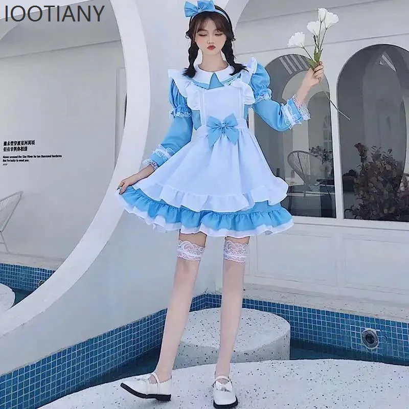 

Halloween Ladies Alice Fantasy Wonderland Maid Girlfriends Costume Cosplay Costume Lolita Dress Cute Soft Girl Princess Dress