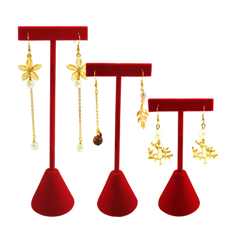 High-End Velvet Or Leather Earrings Display Storage Rack High, Medium And Low Size Jewelry Display Props Earrings Display Props