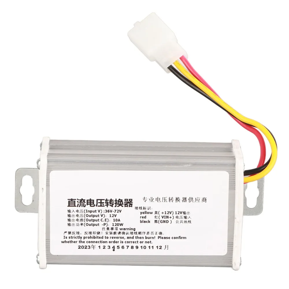 

36V-72V Input DC Converter 10A Current 12V Output Electric Scooter Converter 120W Power Voltage Regulator Bike Devices