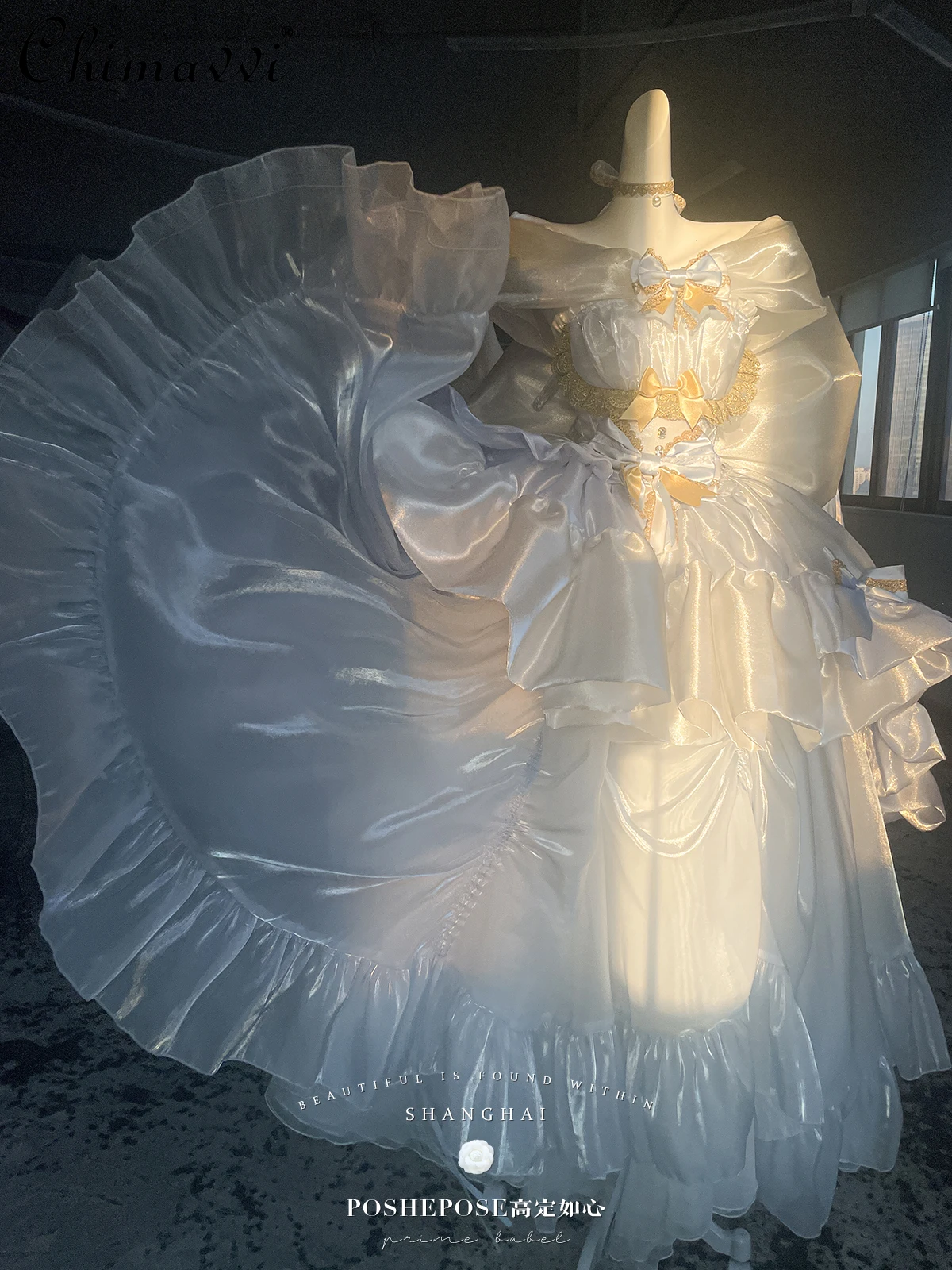 2026 Summer New Birthday Party Sweet Bow Tube Top Dress Waist Seal Outer Cover Blue Princess Ballet Dress Set