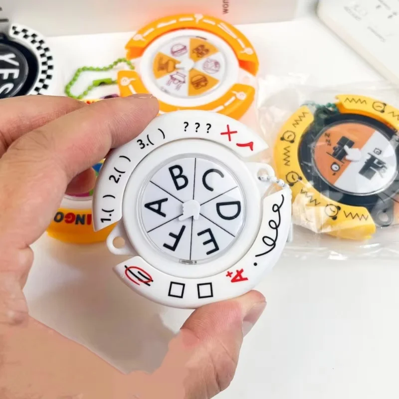 1/4PCS Wheel of Fate Rotating Compass Keychain Abstract Trendy Toy Desktop Decor Decision Making Fidget Toy For Adults Kids Gift