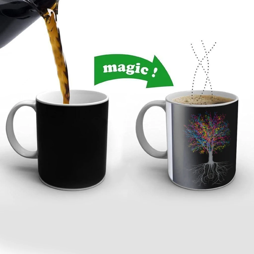 

It Grows on Trees Creativity Change Color Chang mug Ceramic mug Hot Coffee Cup Breakfast Cup Mug Friend Gift