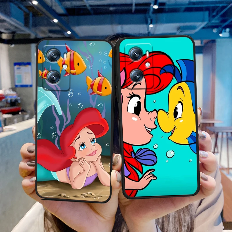 The Little Mermaid Cartoon For Xiaomi Redmi 9A 9C 9AT 10C 9 9T 10 12C 13C A3 12 K60 A1 K50 K40 5G Black Soft Phone Case