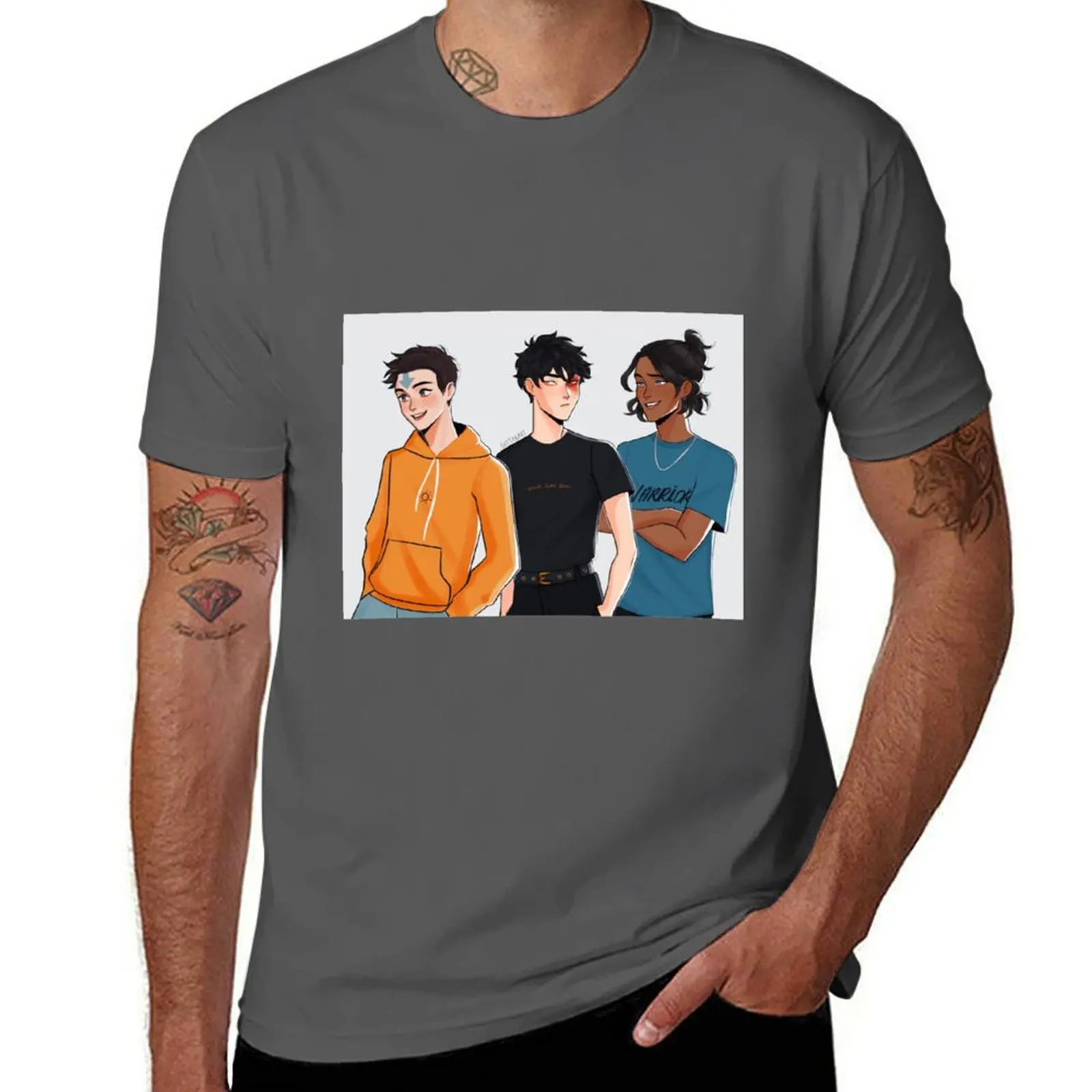 

MODERN AANG, ZUKO AND SOKKA T-Shirt Basic Solid Tee for Daily Use