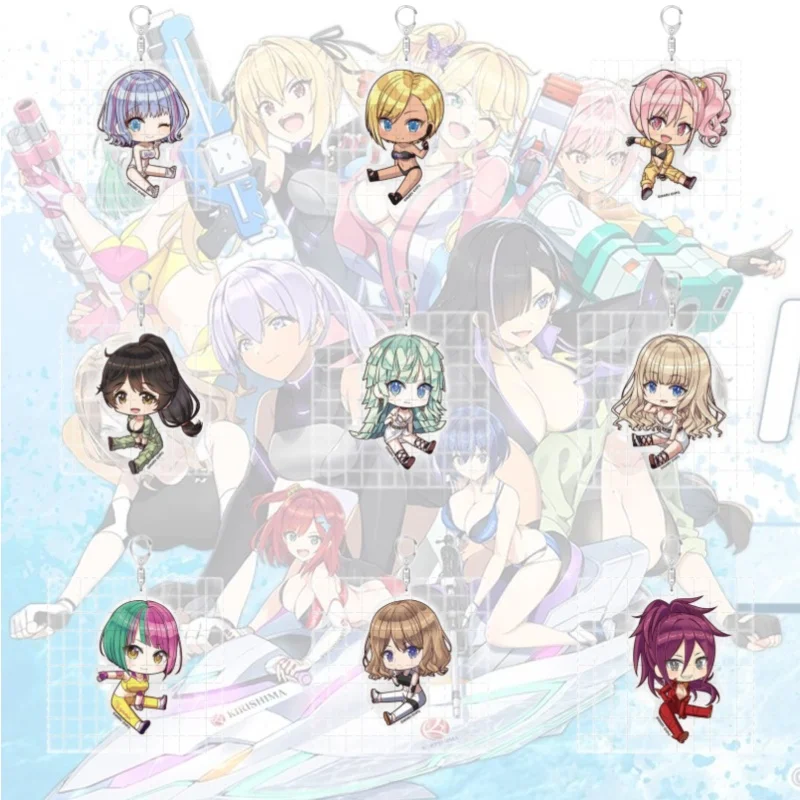 

Game Dolphin Wave Acrylic Pendant Keychains Iruka Sakimiya Michiru Tojo Anri HinamiCar Key Chain Key Ring Gifts 6cm