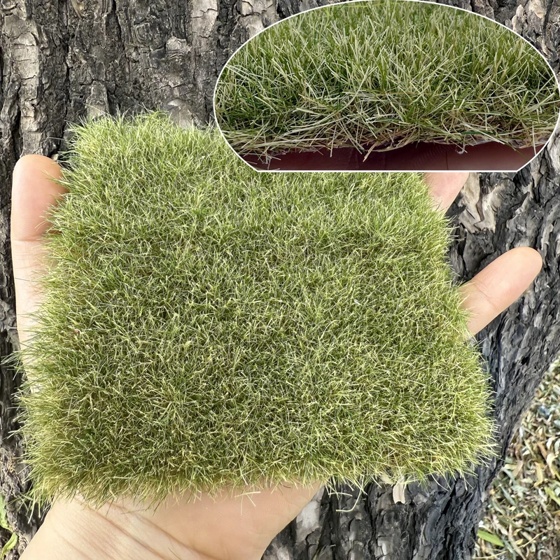 11*11 cm Micro landschap grasgras model kan worden met de hand gescheurde gazon grasclusters tuinscène decoratie trein spoorwegindeling