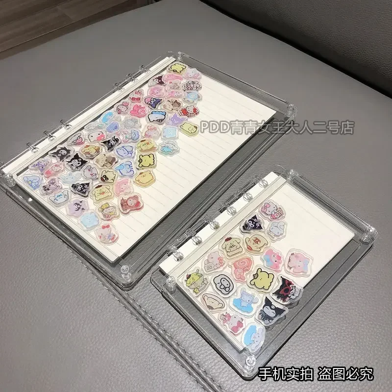 Cute cartoon Sanrio Kurome transparent acrylic rocker A5 notebook A7 loose-leaf creative diy notebook for friends holiday gift