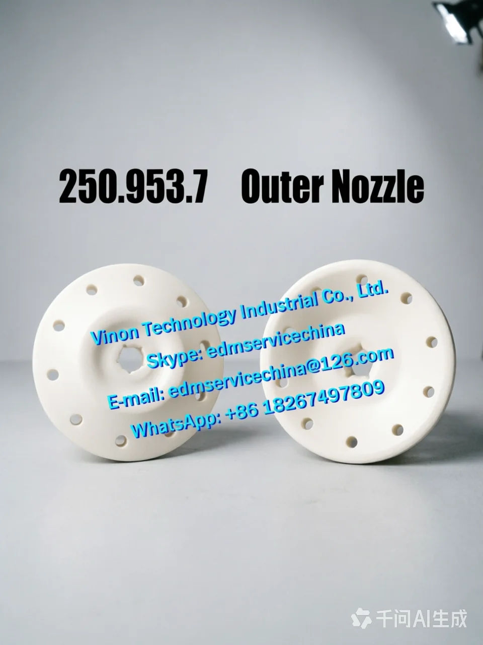 High Precision Outer Nozzle 250.953.7 for Agie Wire EDM Machine, Ceramic Wear-Resistant Replacement Part