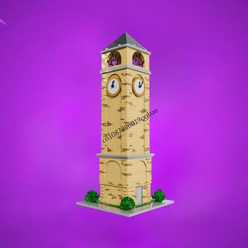 2850PCS Hot Selling Street View Moc Modular Tilted Towers Clock Tower model DIY creative ideas Assembly Puzzle Toy birthday Gift